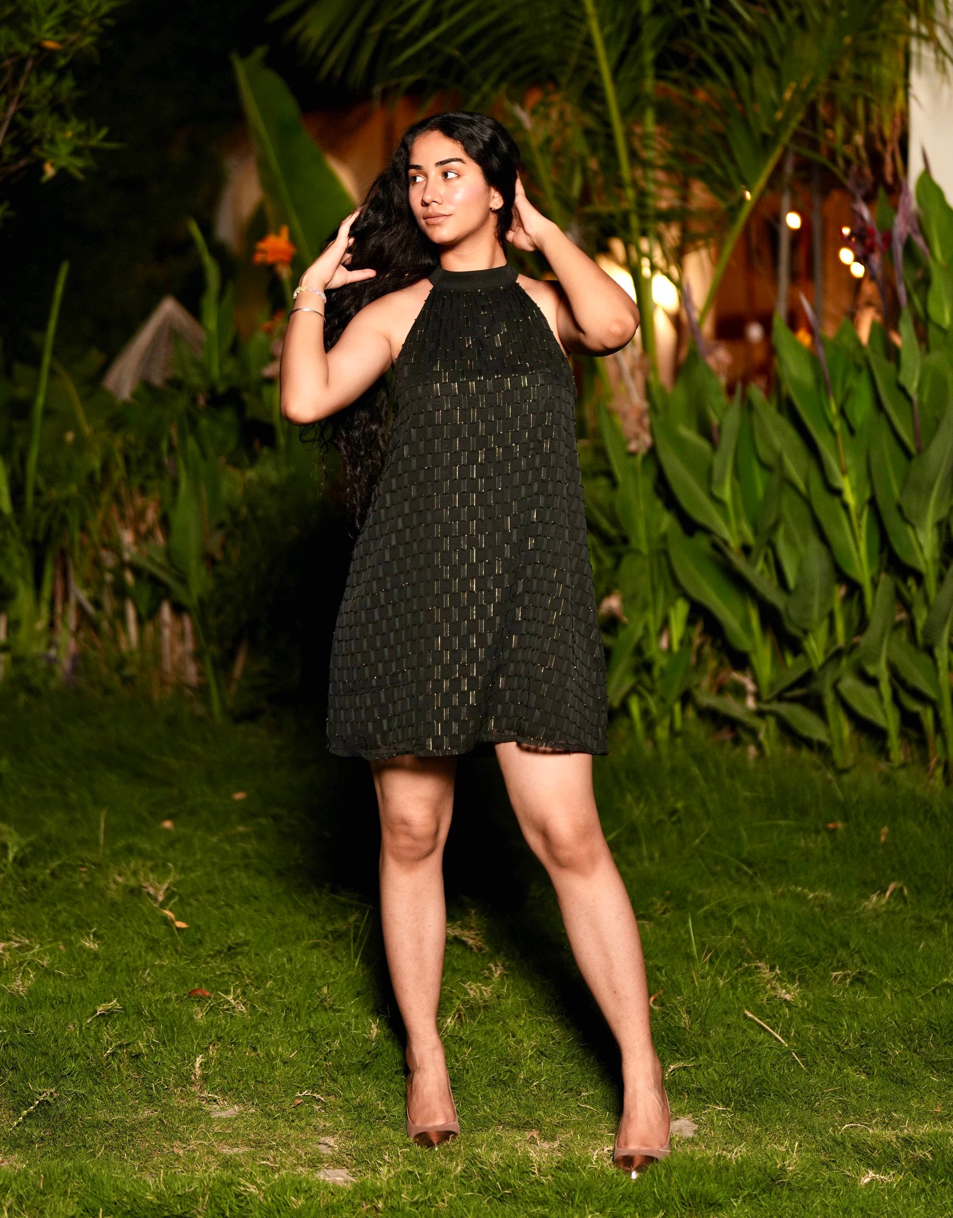 Ibiza Glimmer Halter Dress