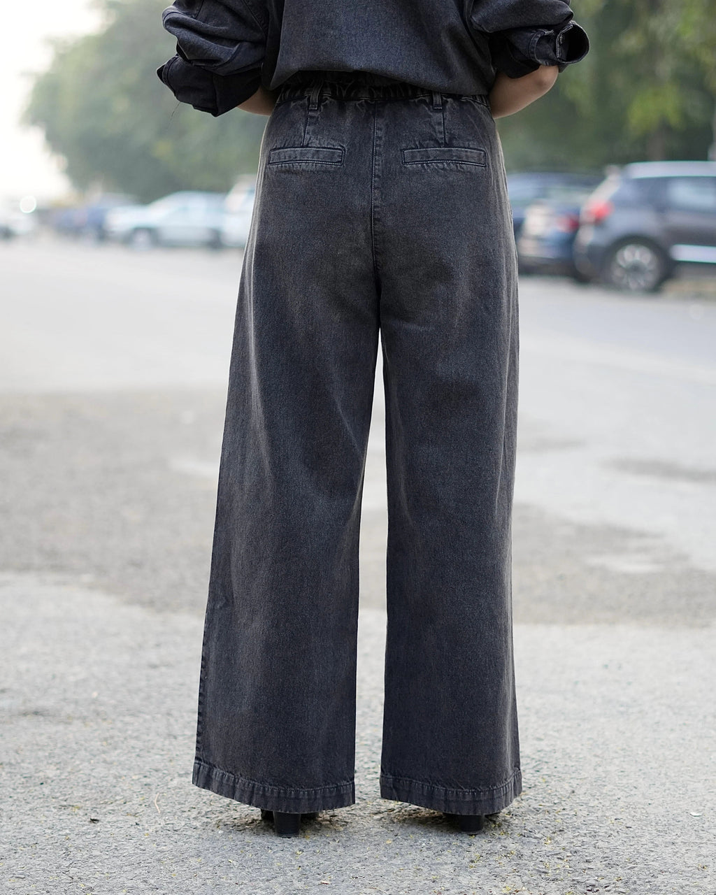London Denim Front Pleated Jeans