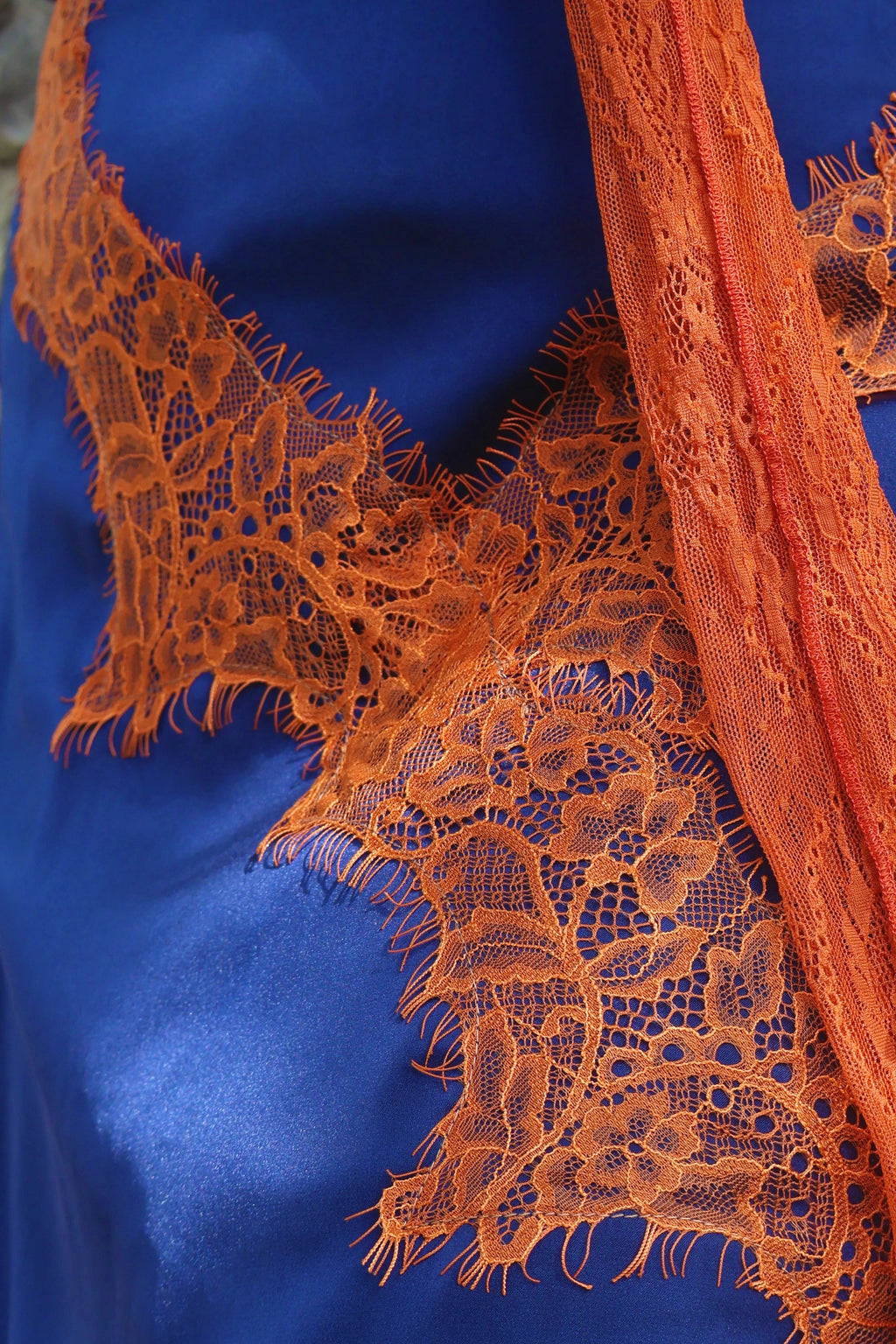 Cannes Satin & Lace Top, Long Skirt & Scarf Co-ord Set