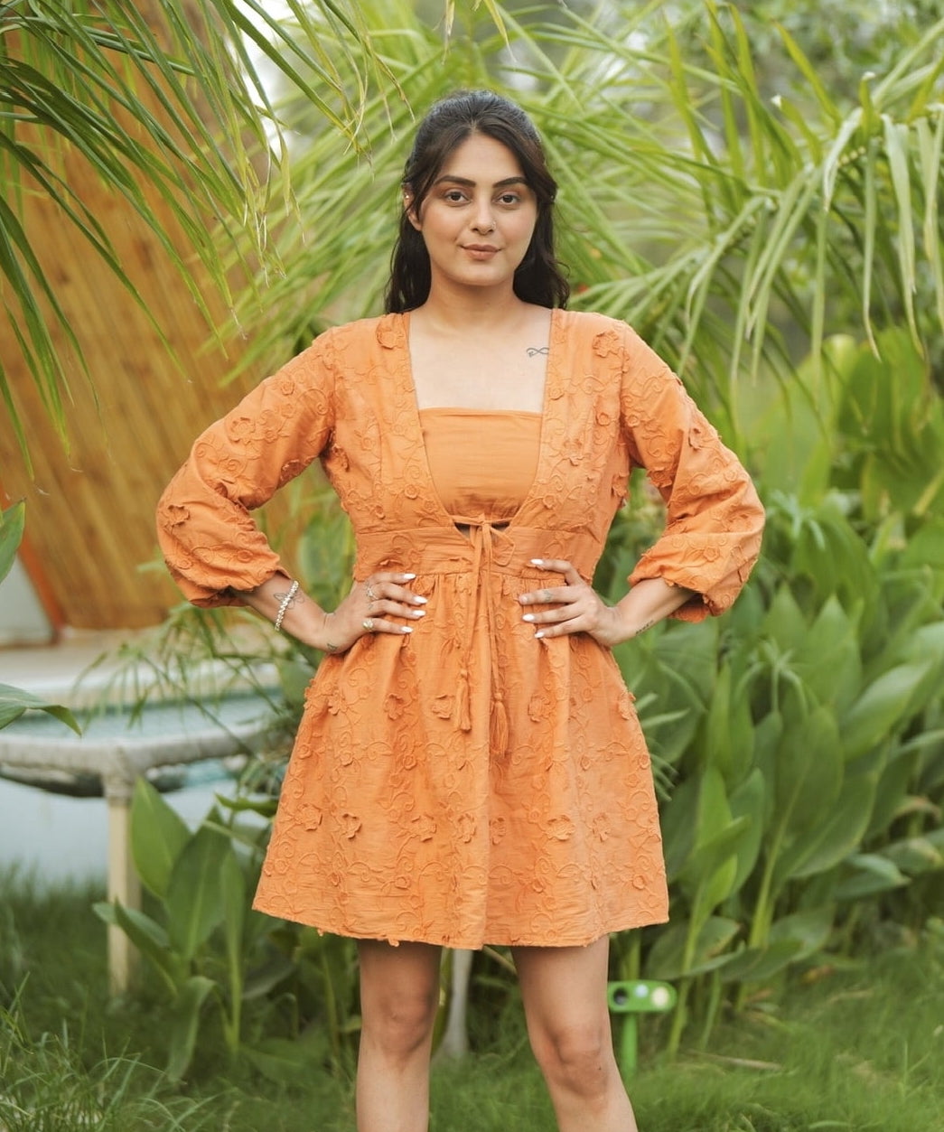 Delhi 3D Flower Embroidered Dress