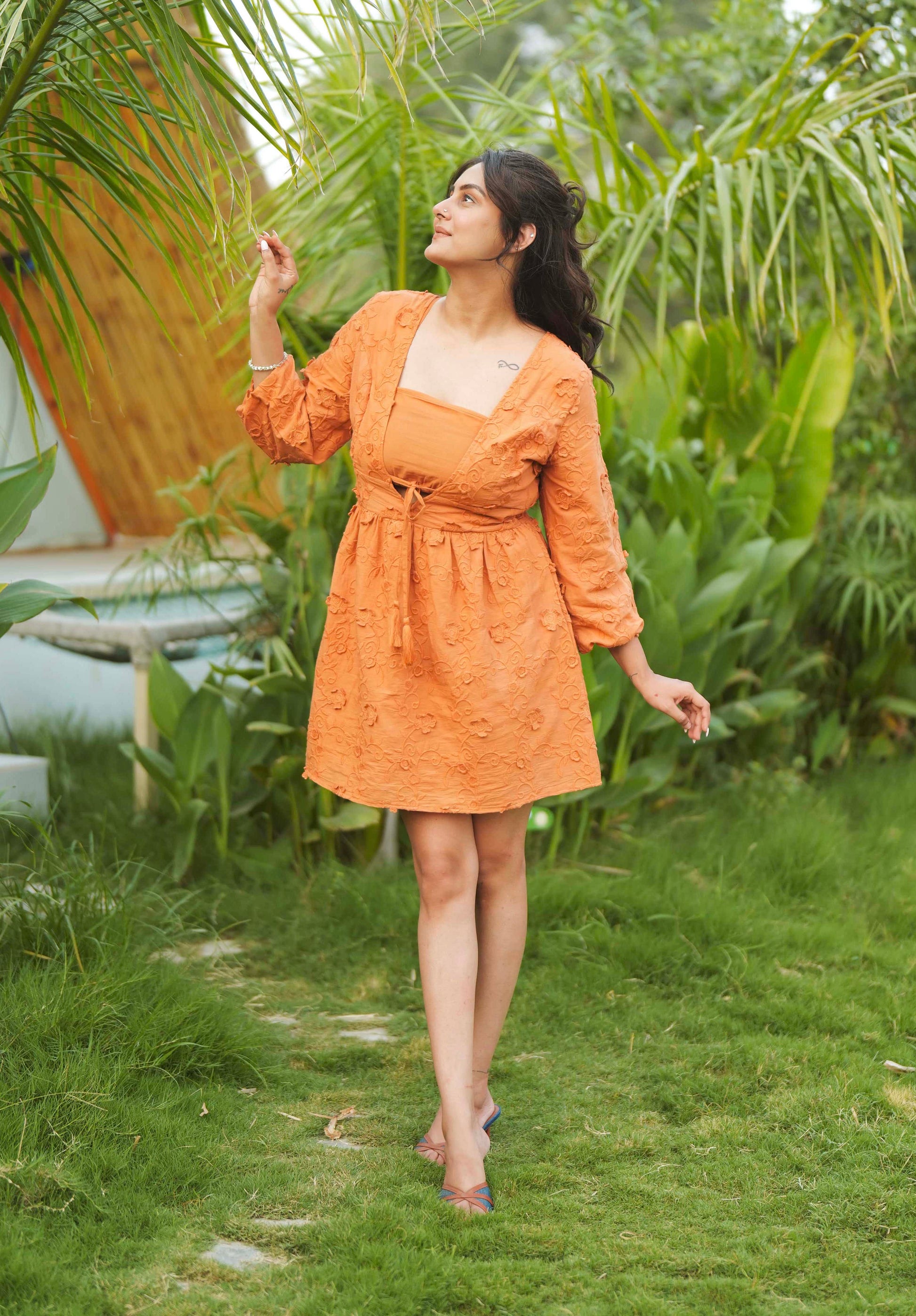 Delhi 3D Flower Embroidered Dress