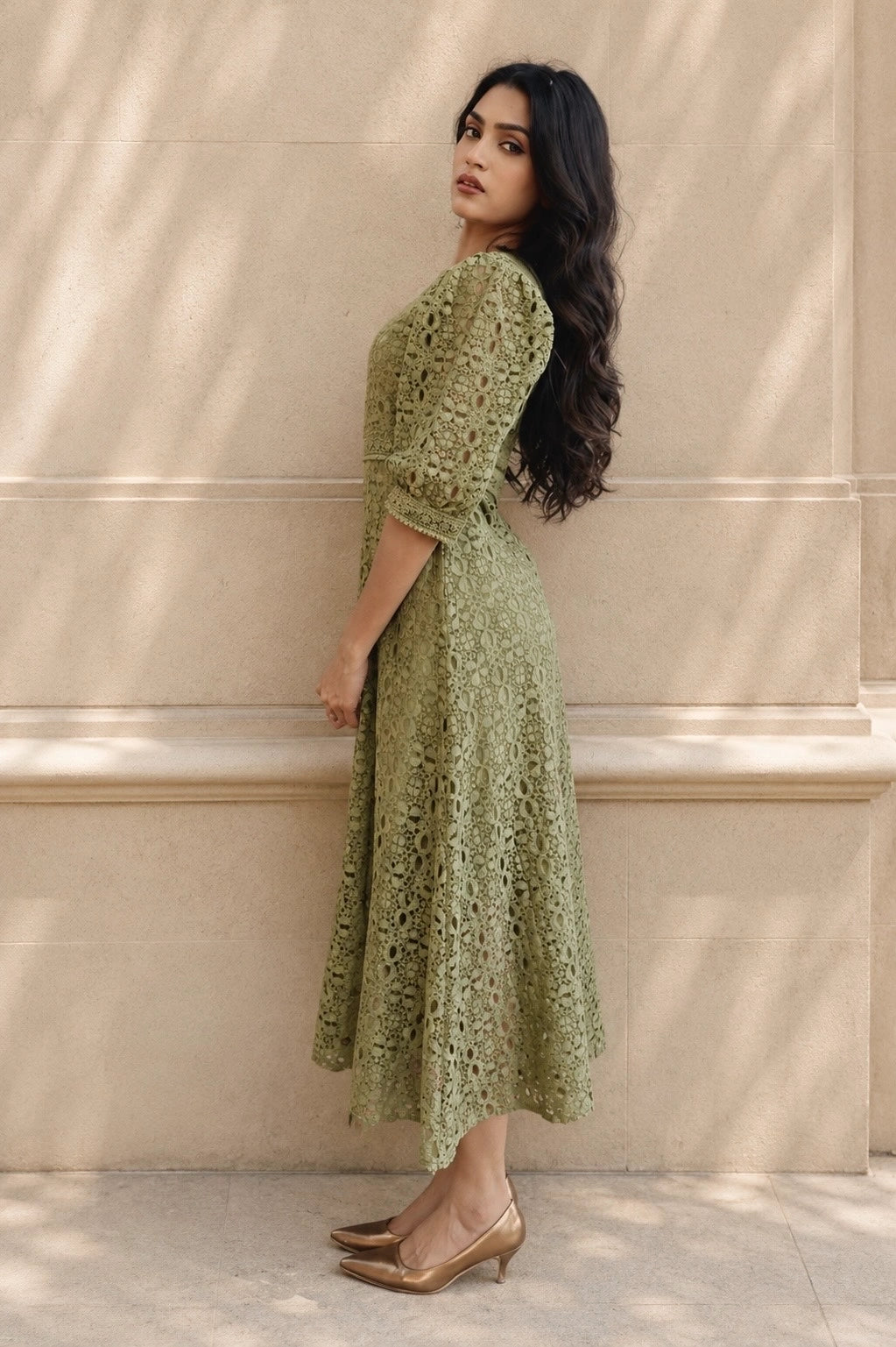 Cannes Crochet Lace Long Dress