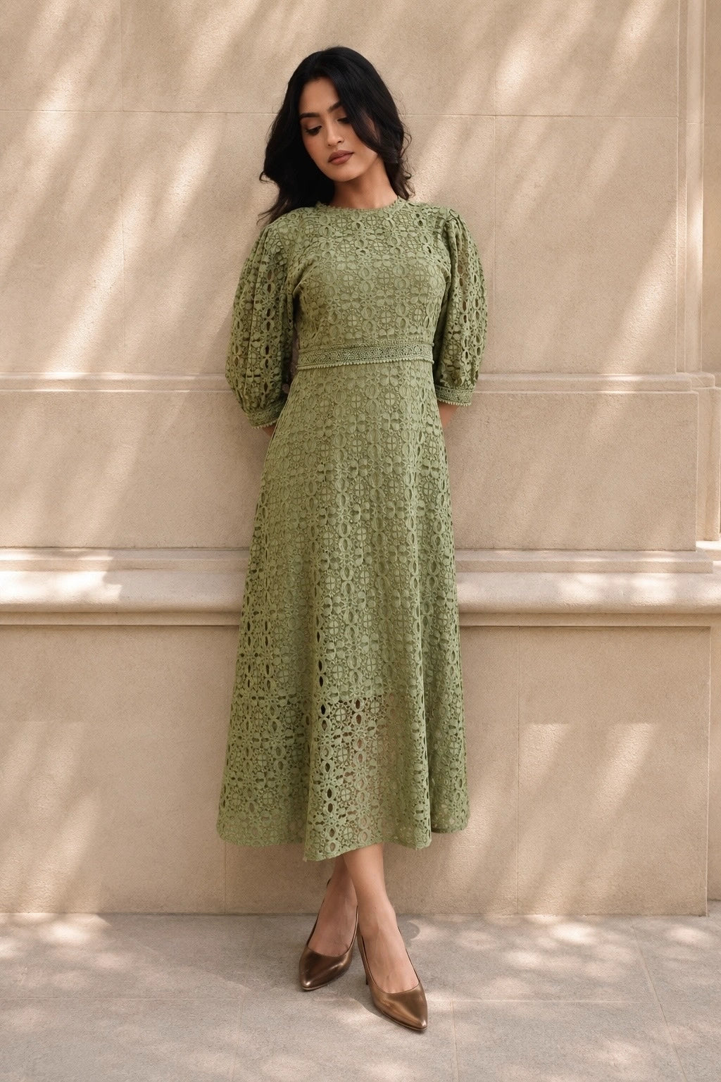 Cannes Crochet Lace Long Dress