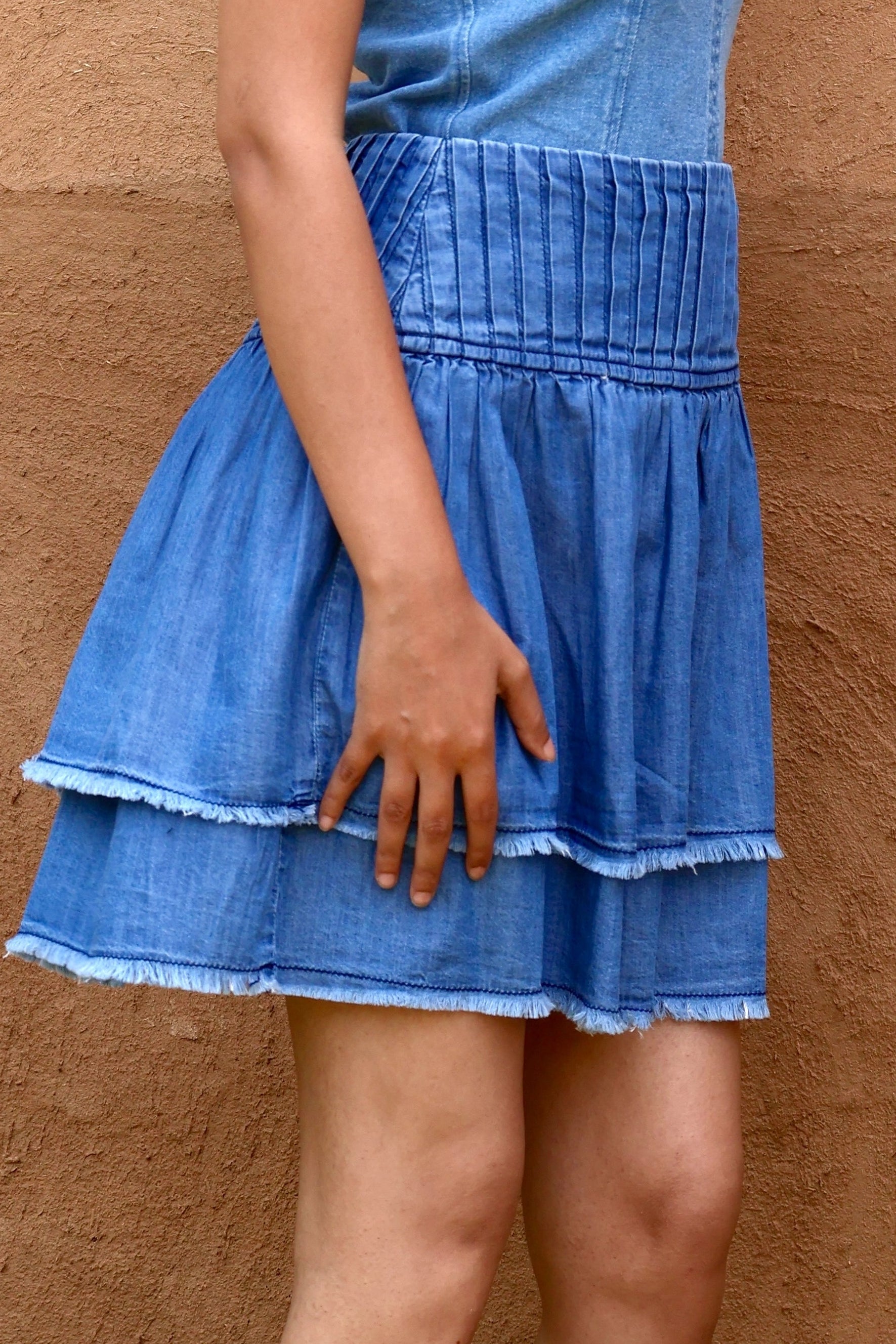 LA Denim 2-tier Short Skirt