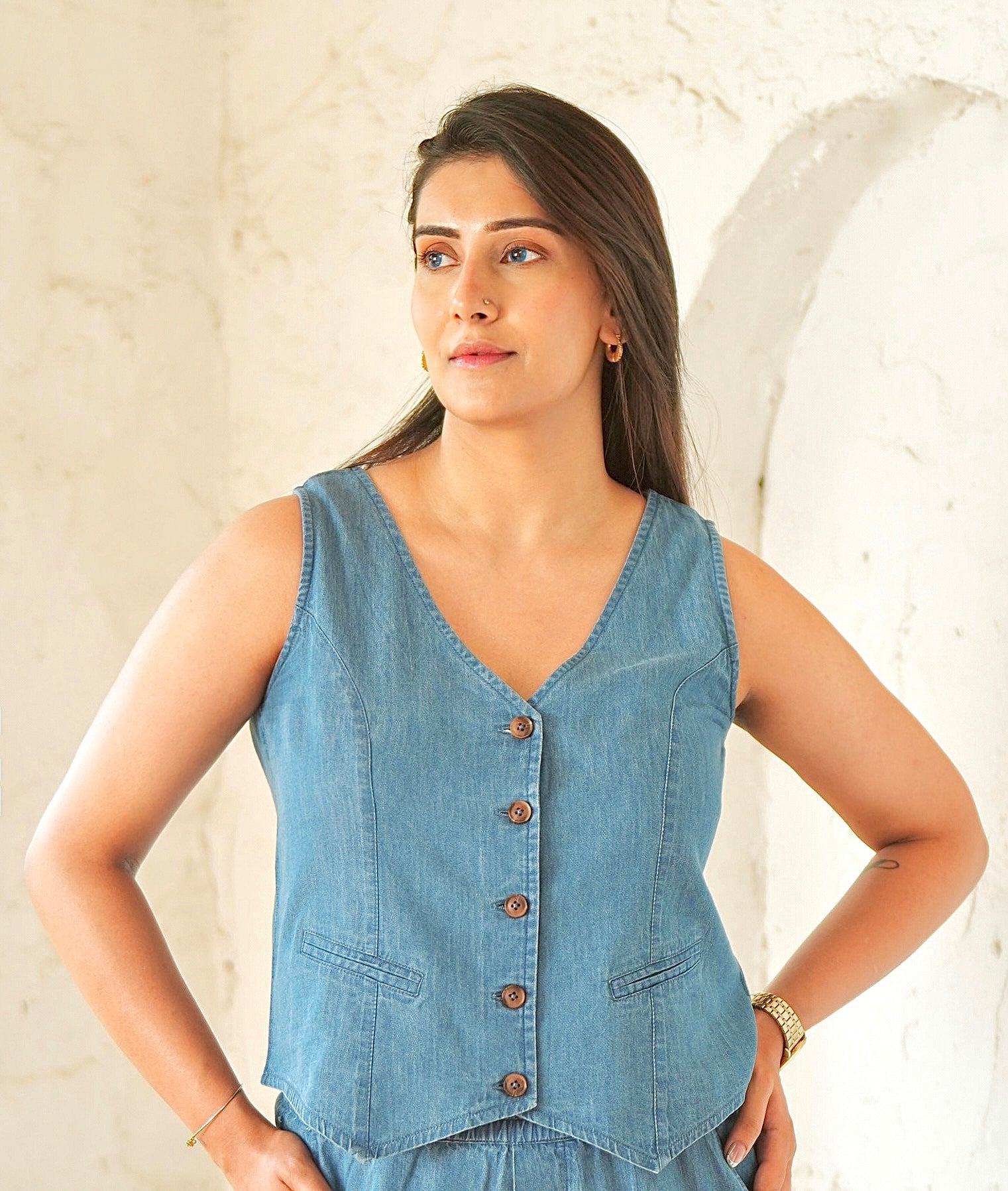 Mumbai Denim Waiscoat