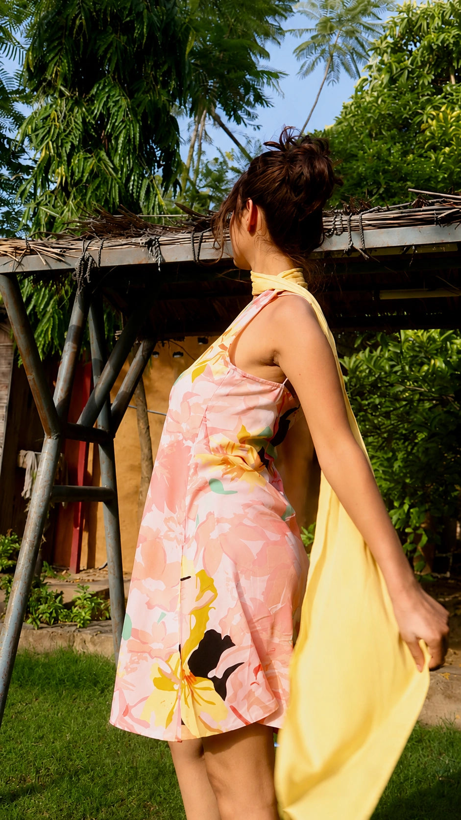 Paris Floral Scarf Dress