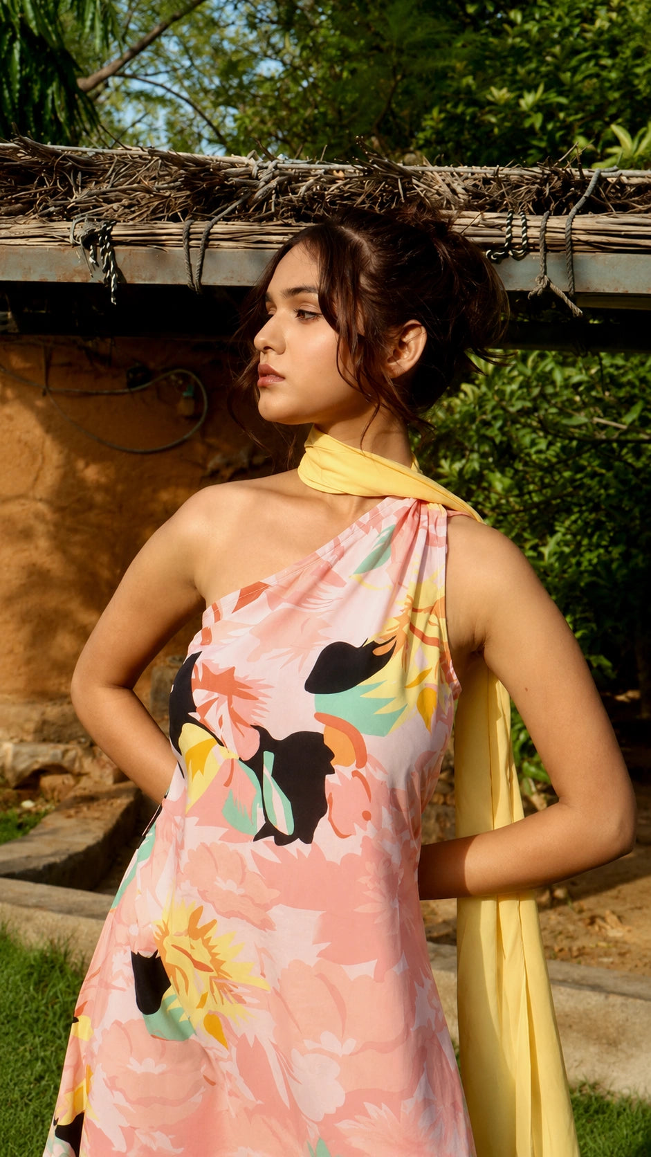 Paris Floral Scarf Dress