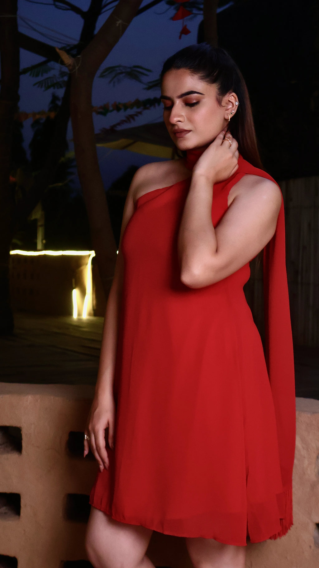 Paris Red Scarf Dress