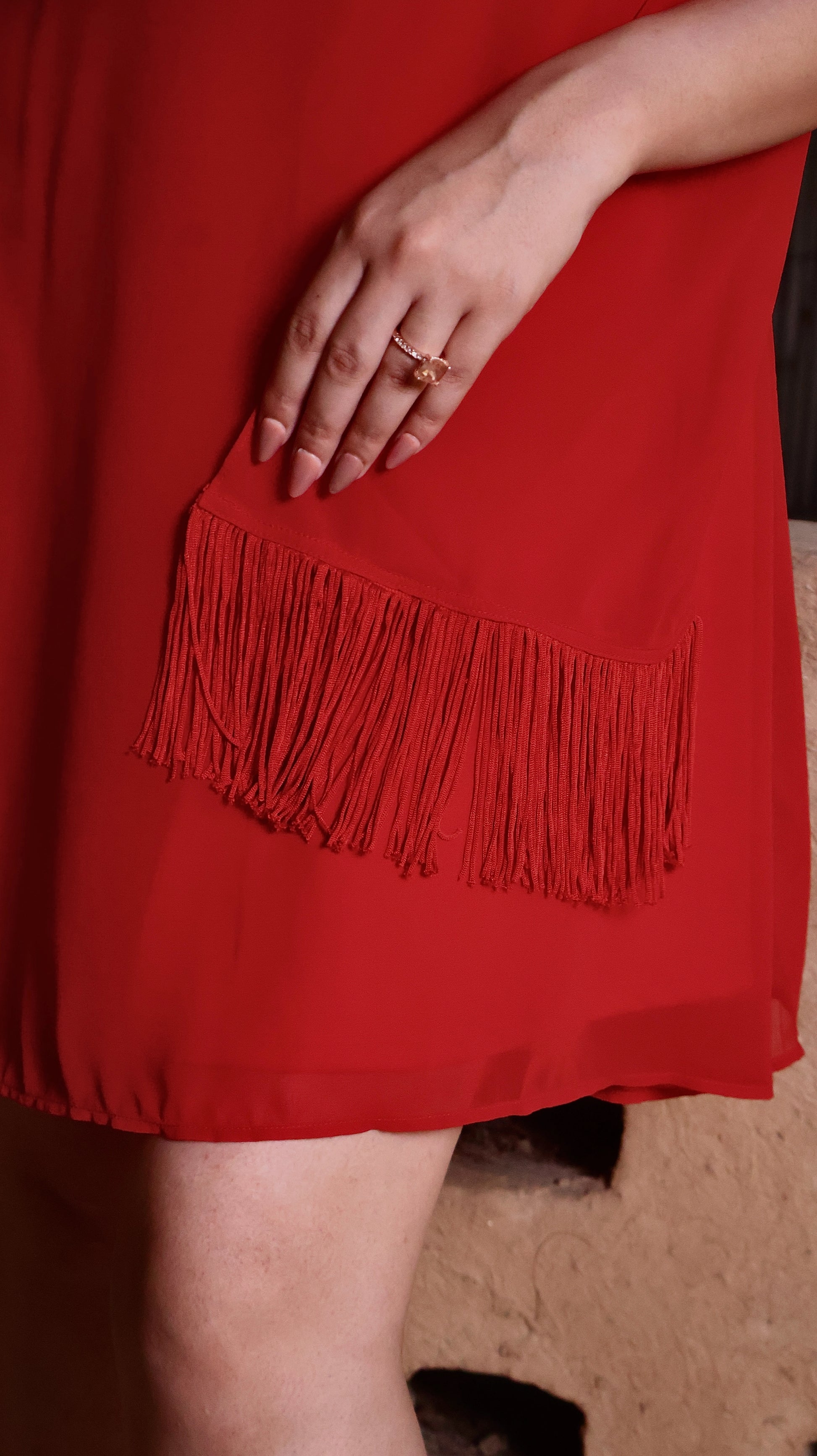 Paris Red Scarf Dress