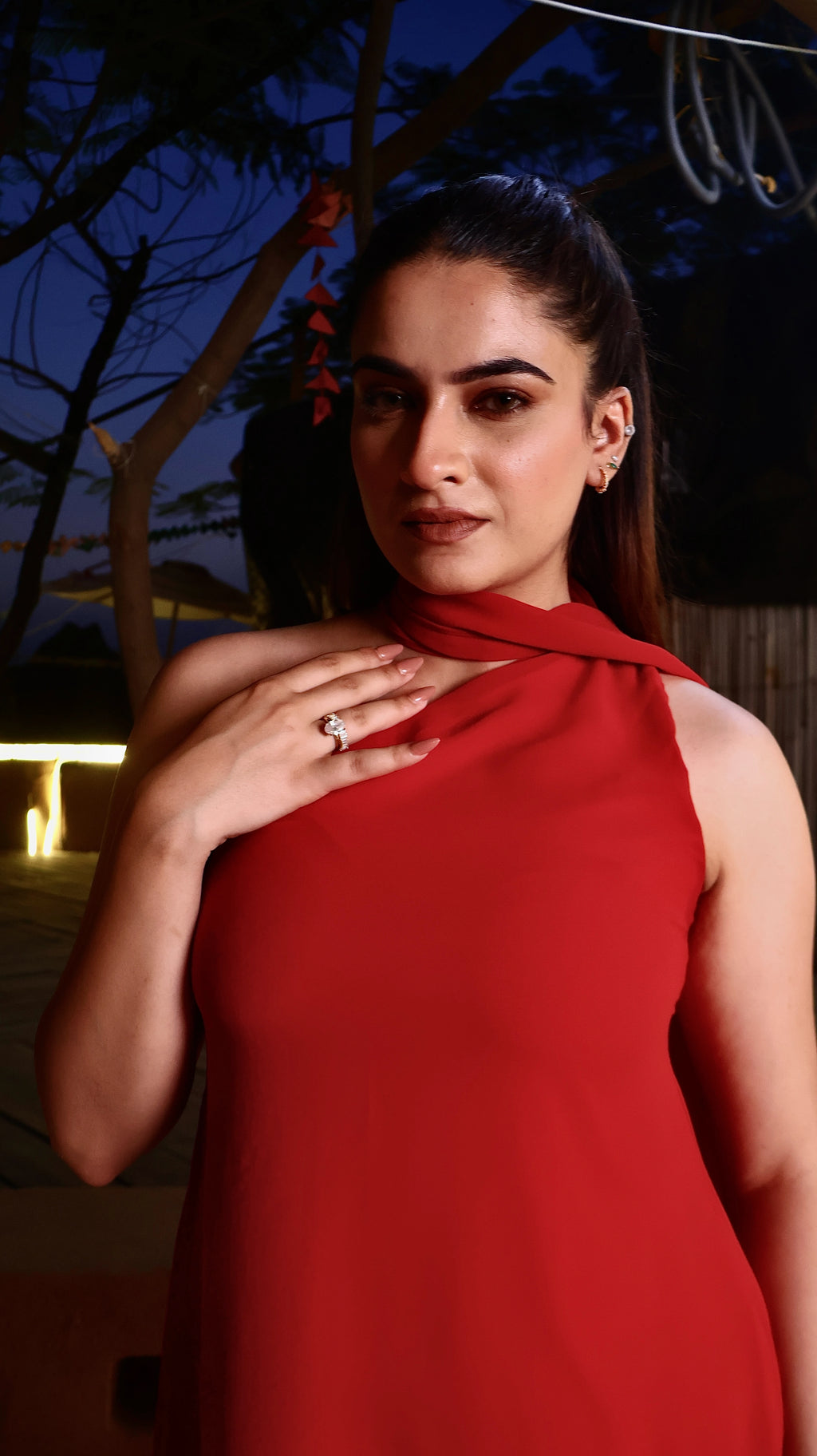 Paris Red Scarf Dress