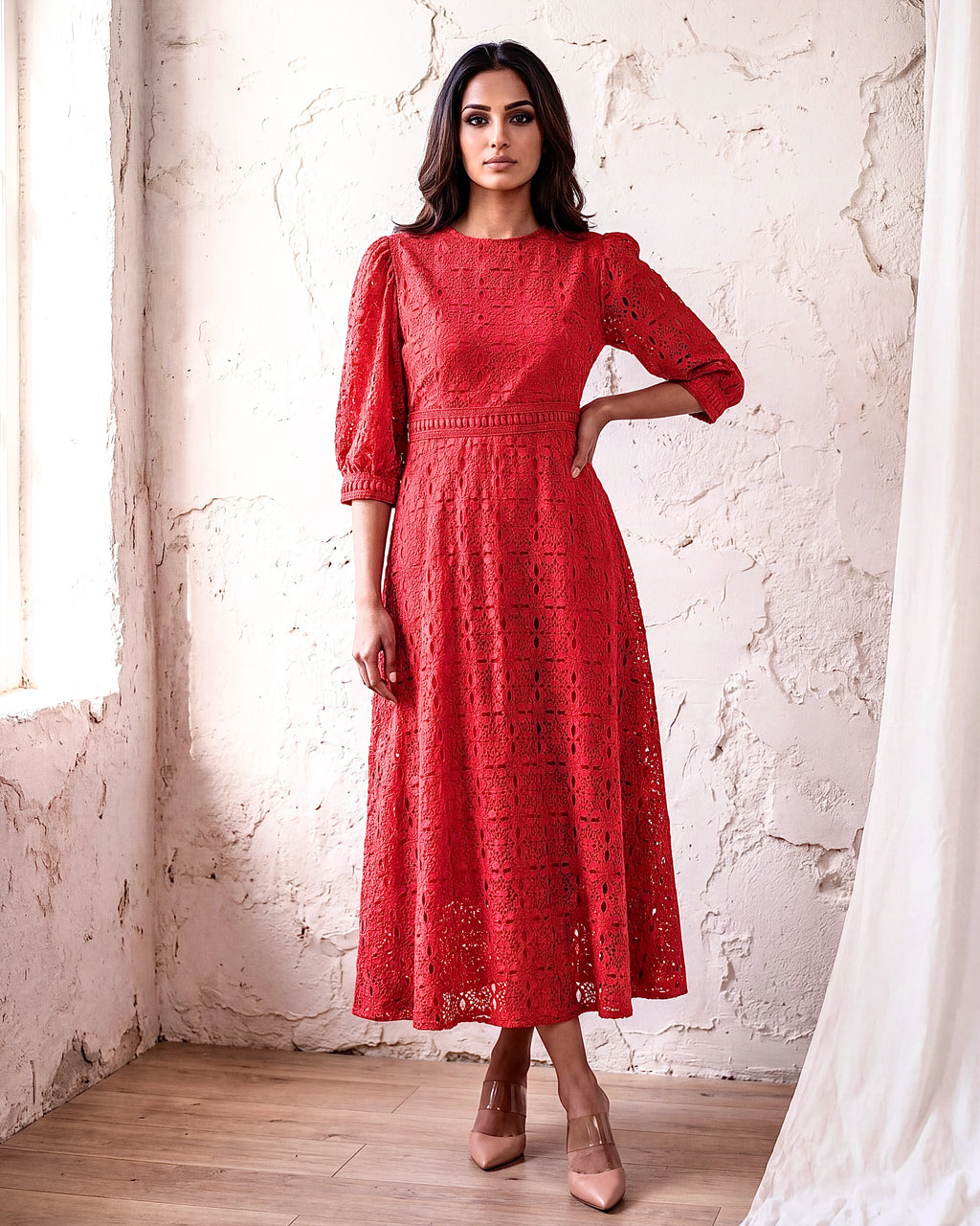 Cannes Crochet Lace Long Dress