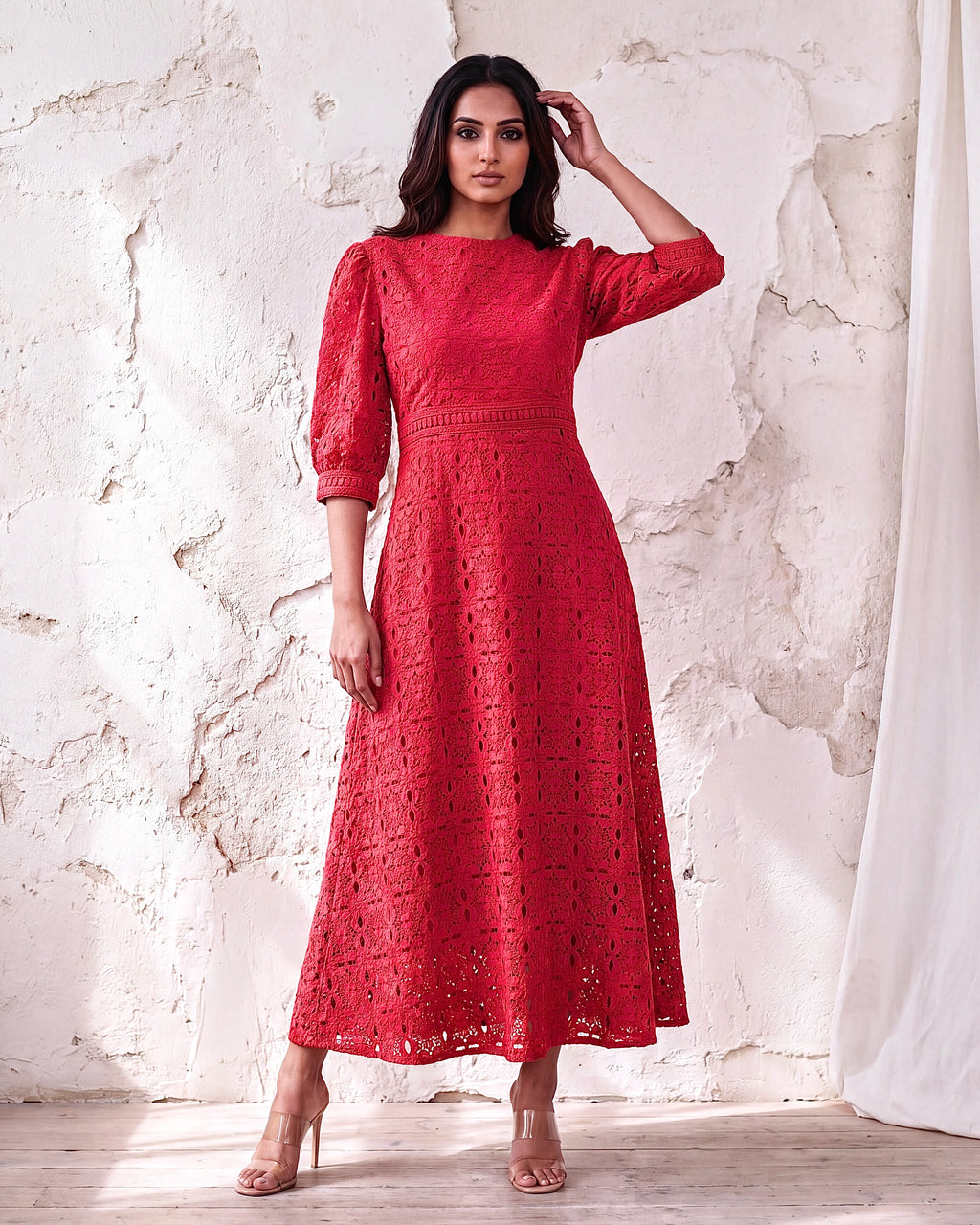 Cannes Crochet Lace Long Dress