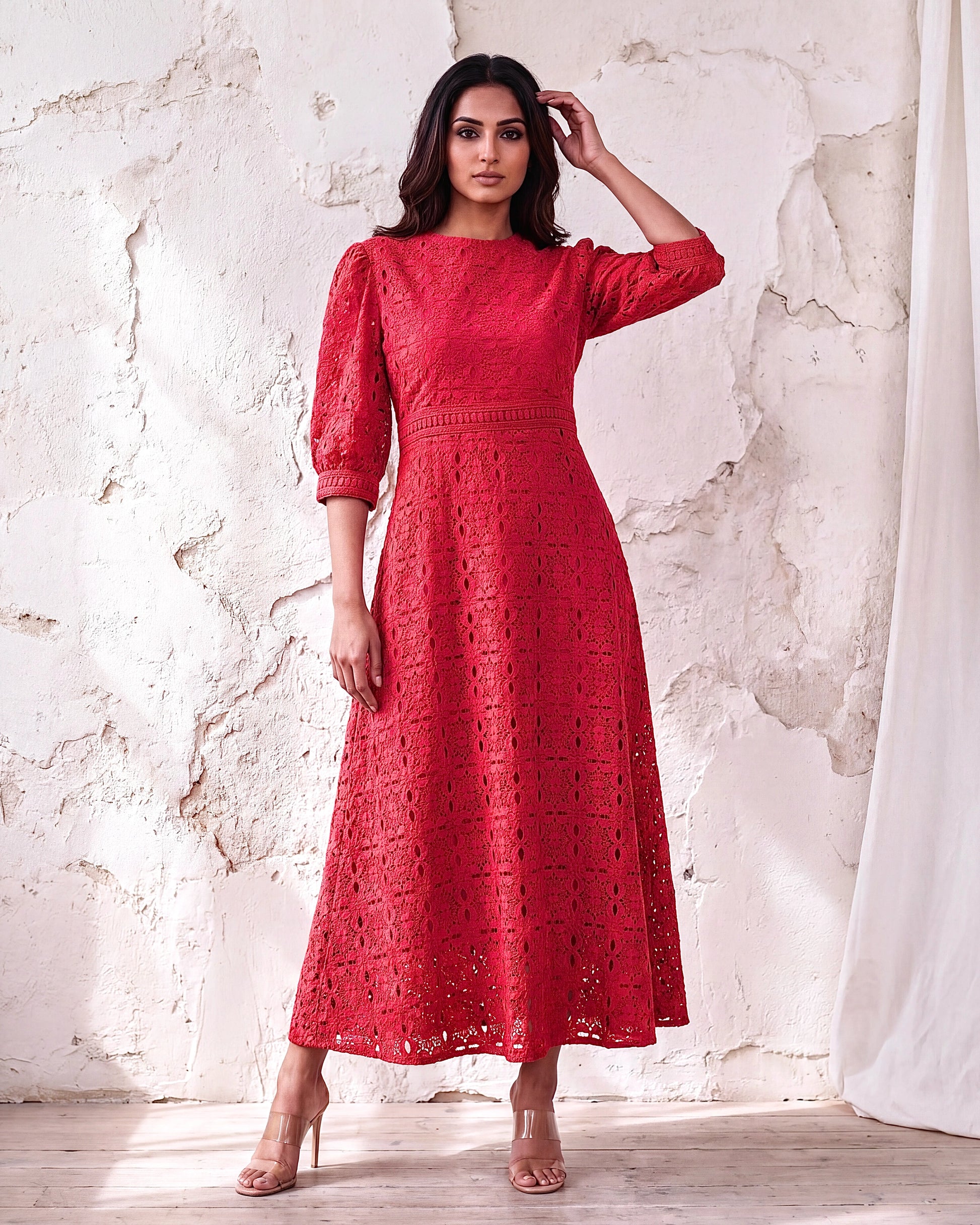 Cannes Crochet Lace Long Dress
