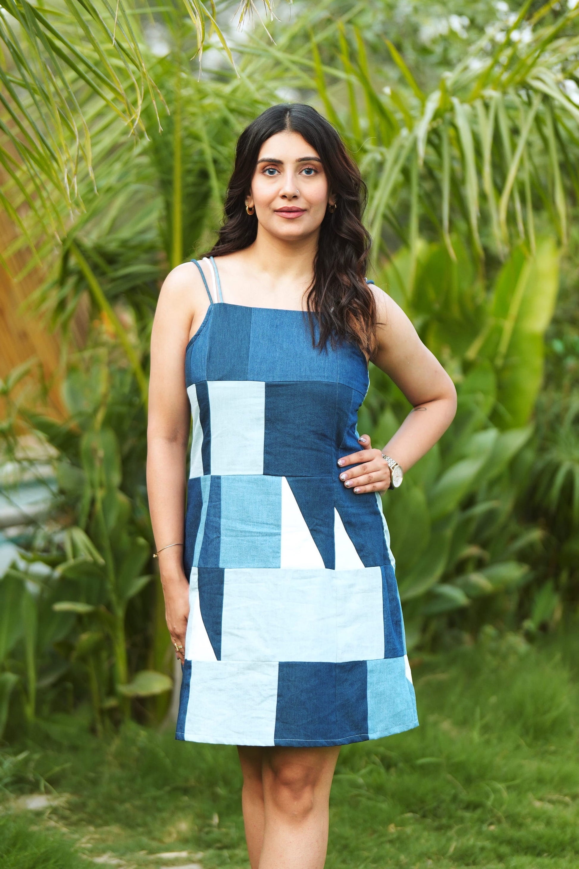 Santorini Denim Terrazzo Dress