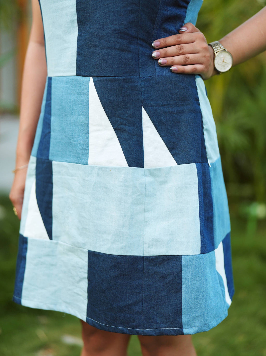 Santorini Denim Terrazzo Dress