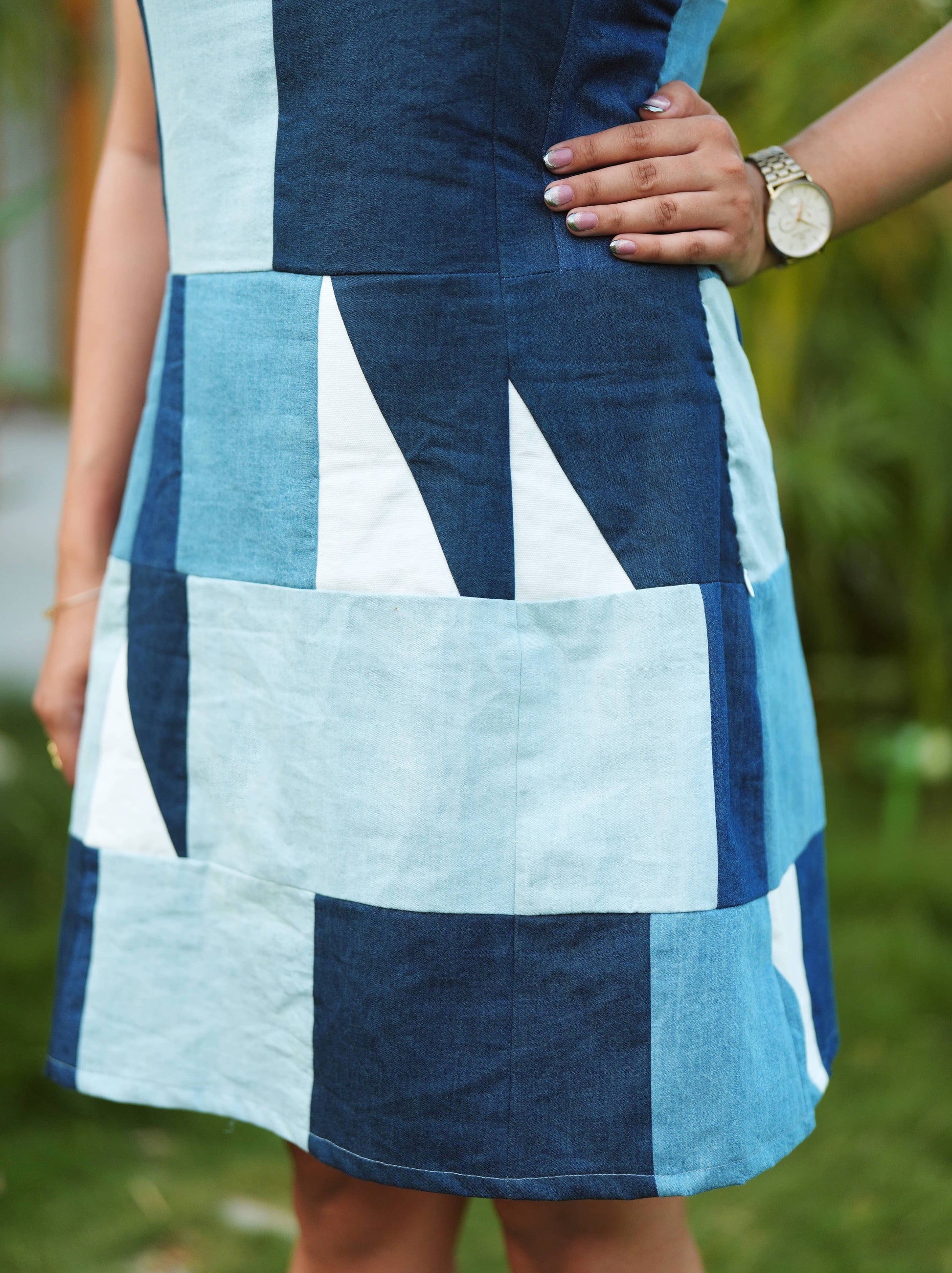 Santorini Denim Terrazzo Dress