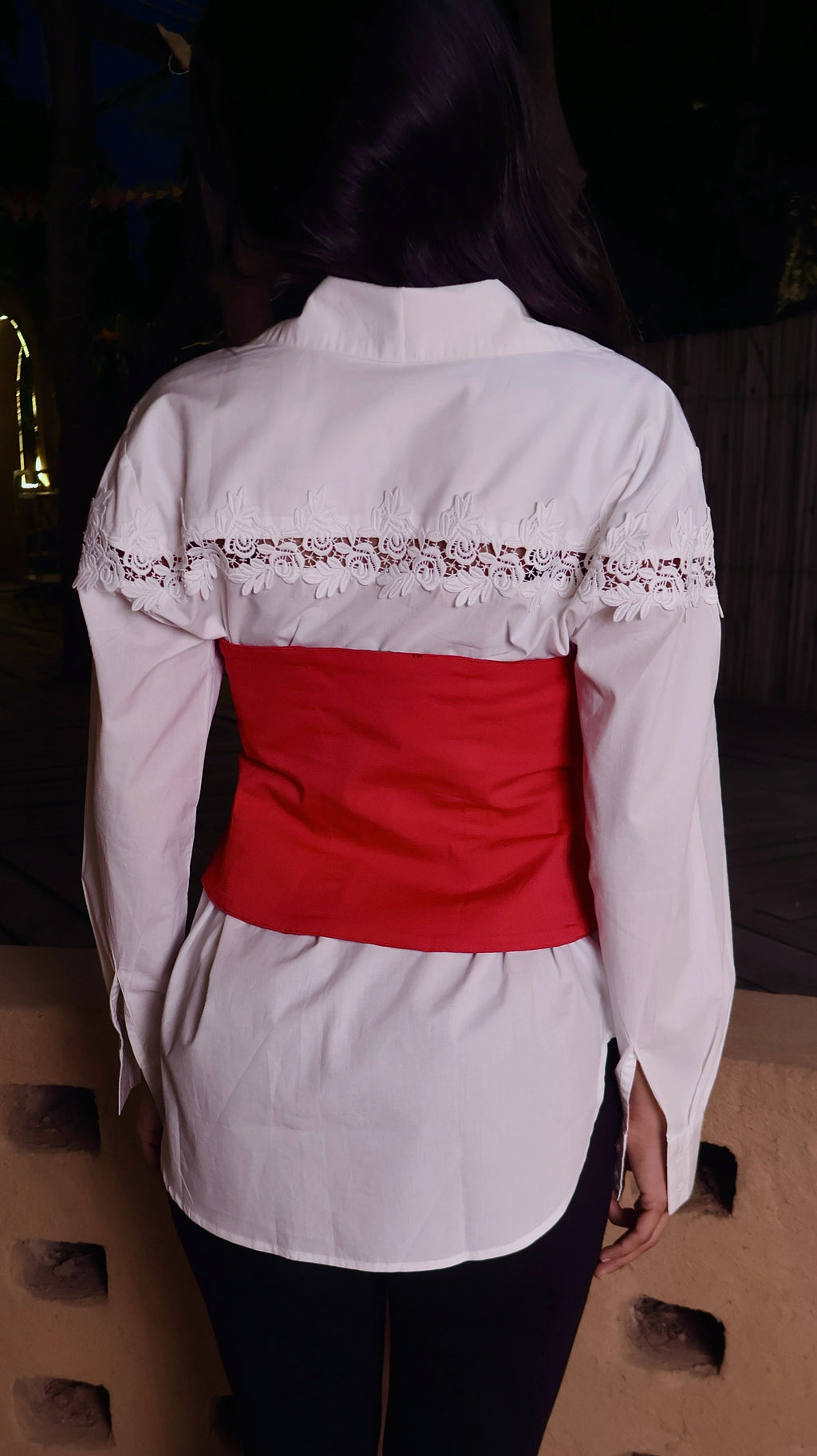 Scotland Red Embroidered Corset Belt