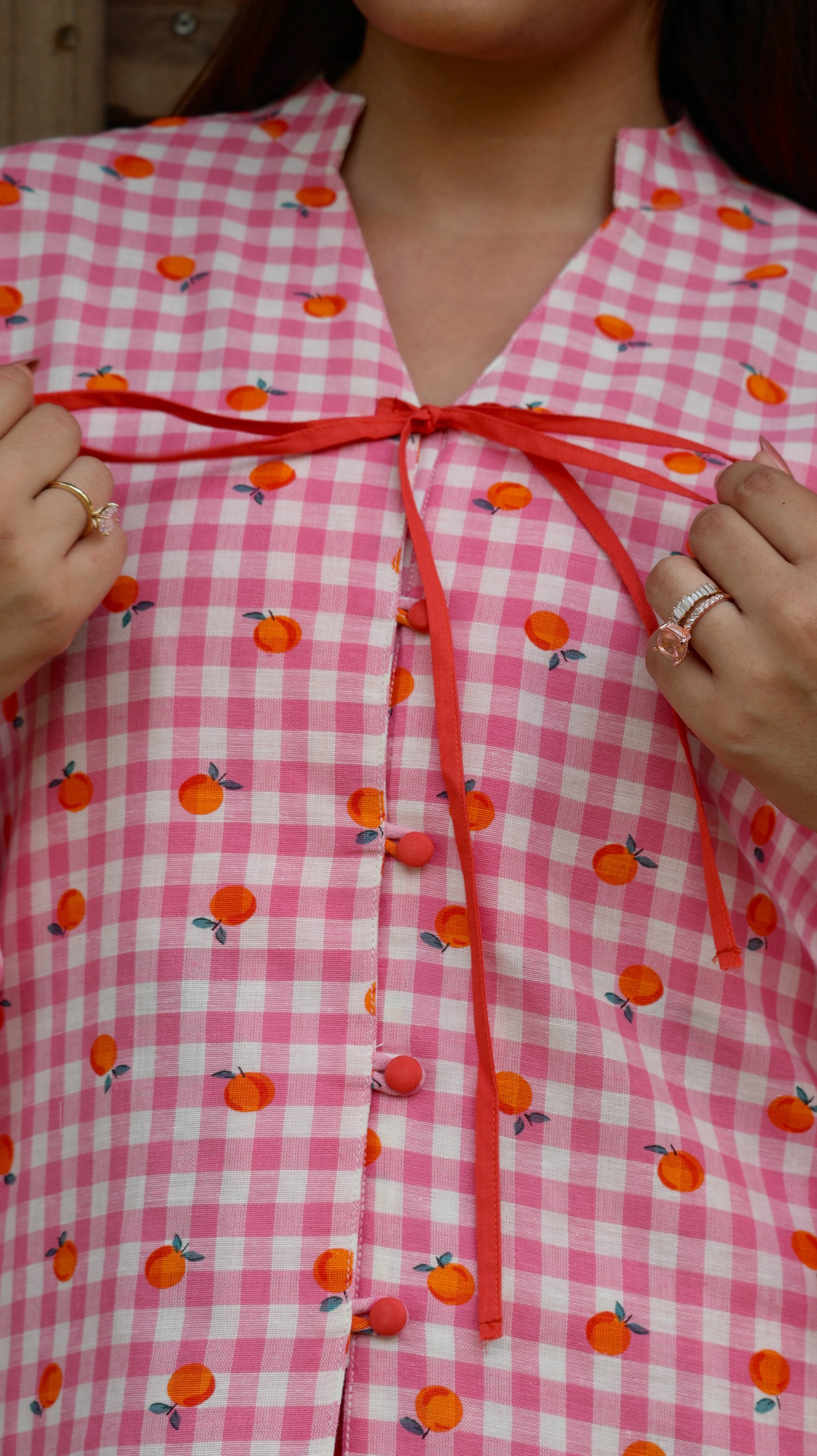 Sicily Oranges Padded Night Suit [Shirt + Shorts]