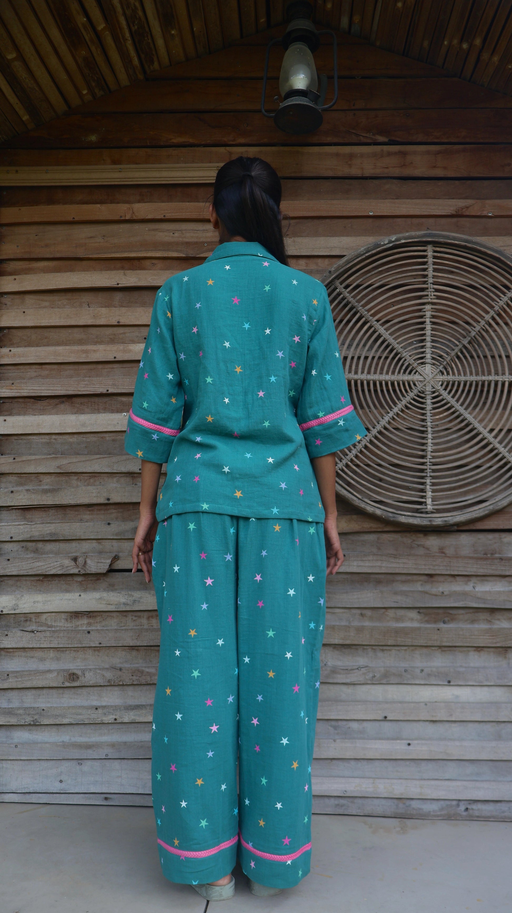 Swiss Stars Padded Night Suit [Shirt + Pyjama]