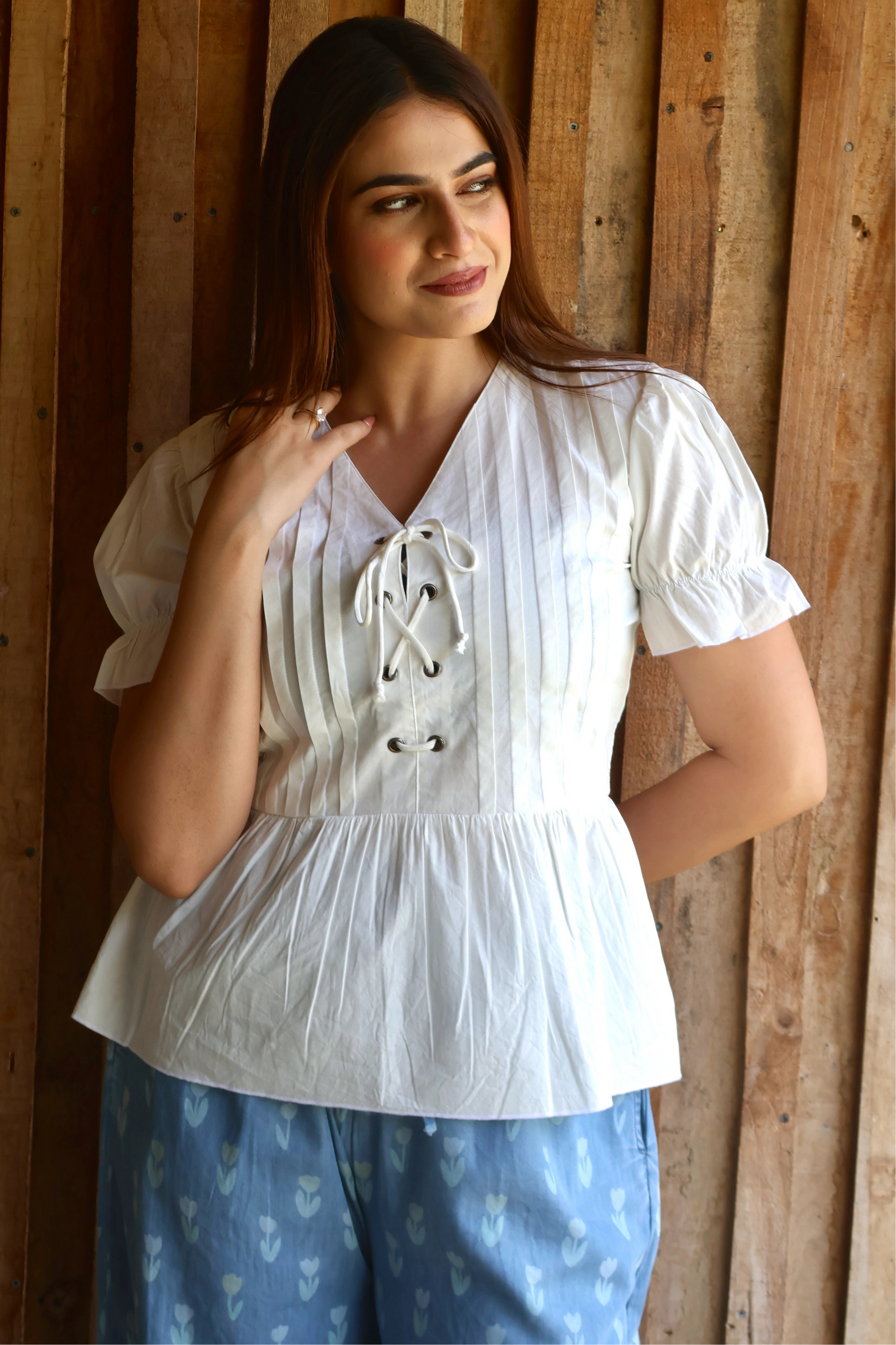 Tokyo Cotton Knotted Peplum Top