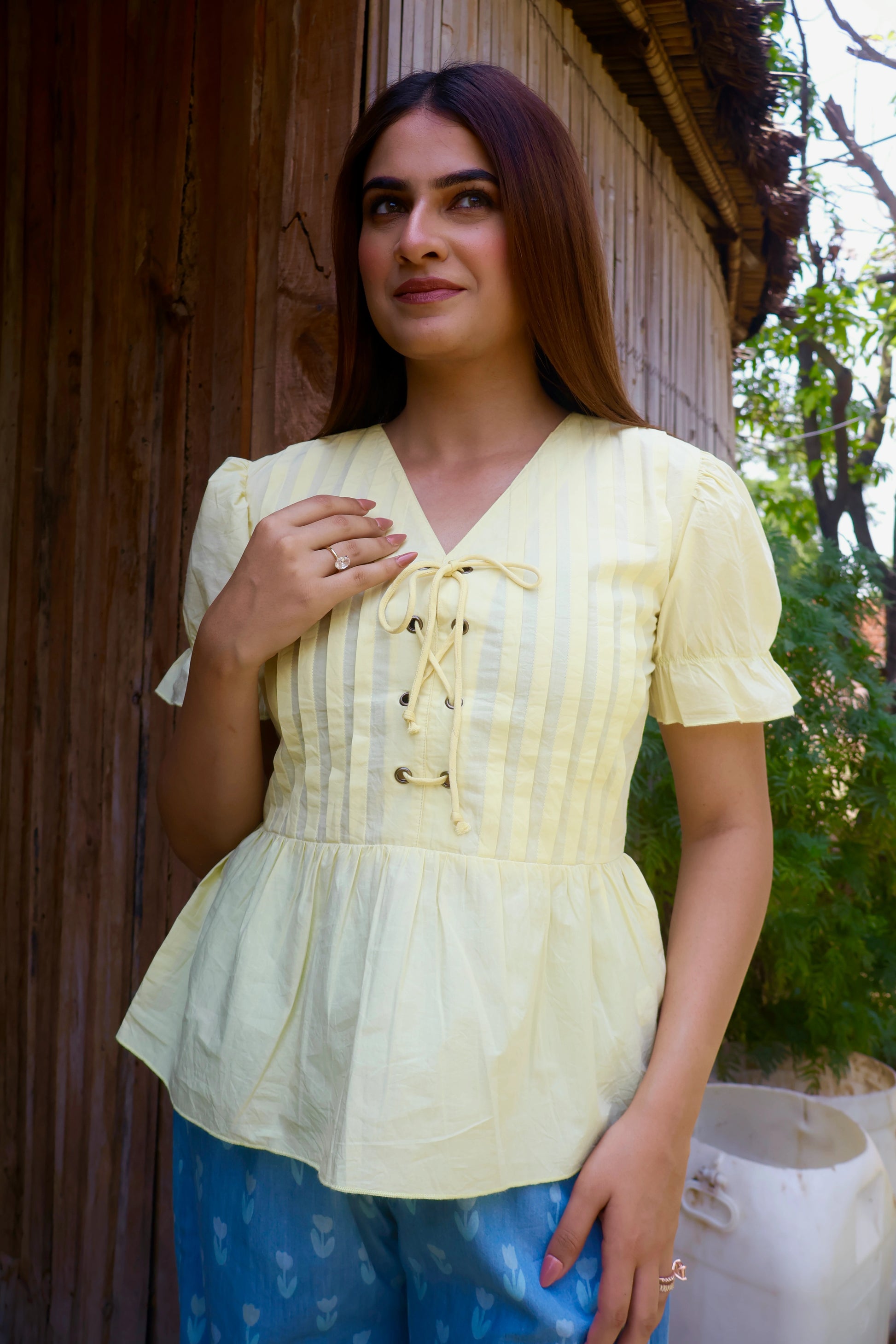 Tokyo Cotton Knotted Peplum Top