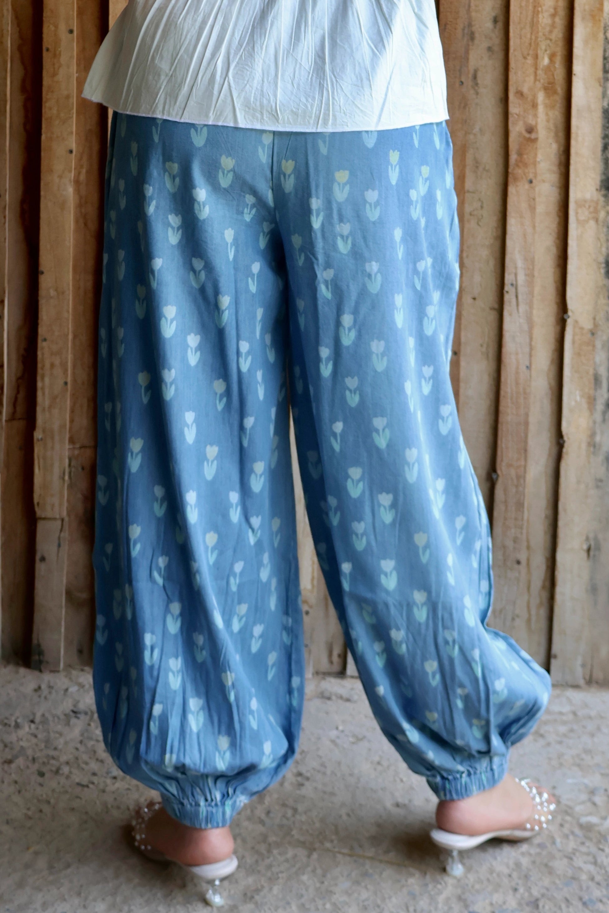 Tokyo Printed Denim Balloon Pants