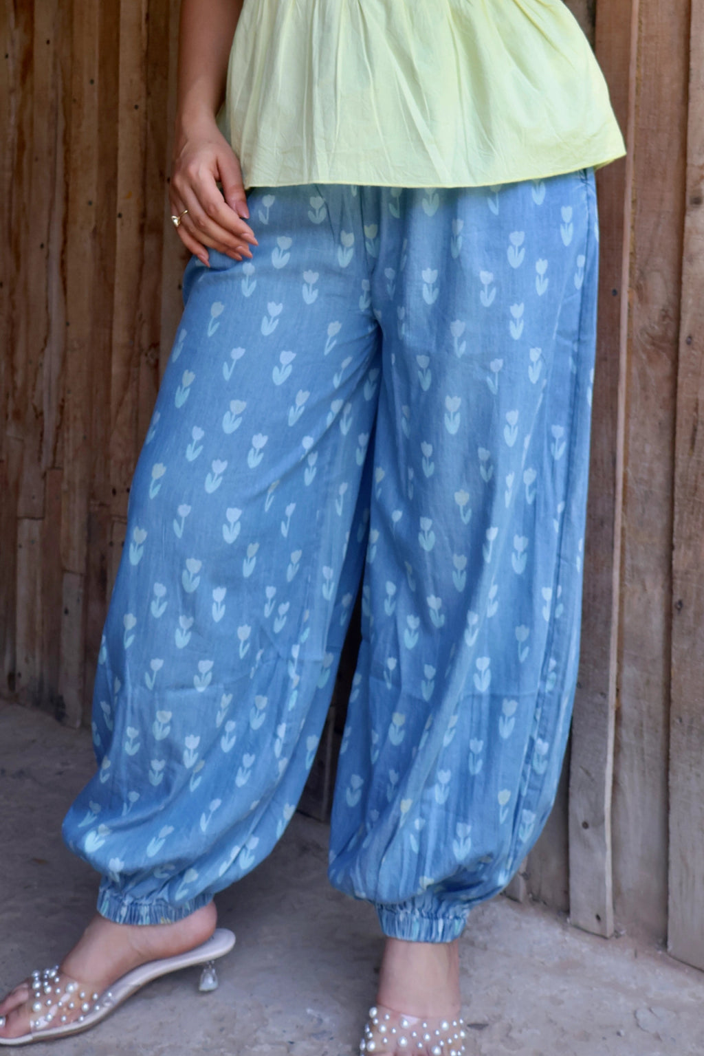 Tokyo Printed Denim Balloon Pants