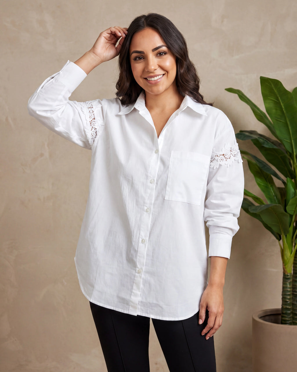 Madrid Lace Detail Oversize Shirt